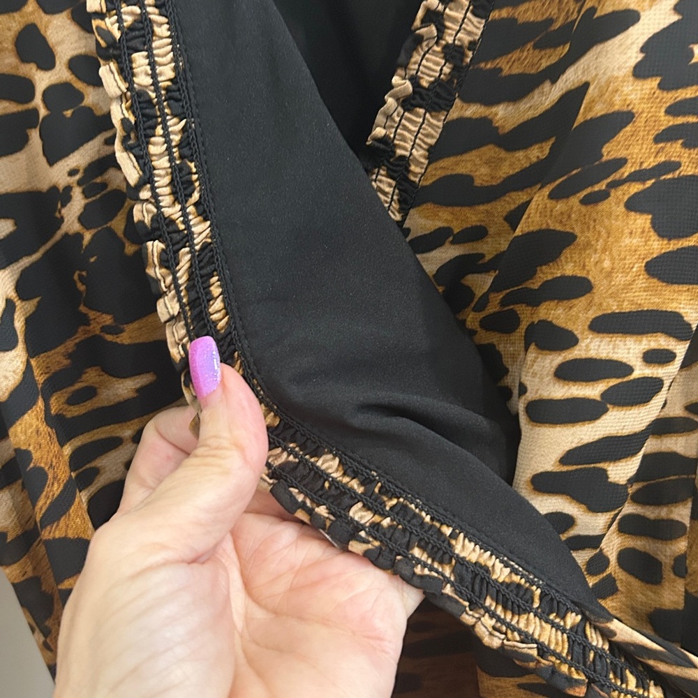 NWT TAHARI ASL Leopard Print Faux Wrap Dress |Size 2 - Picture 11 of 15